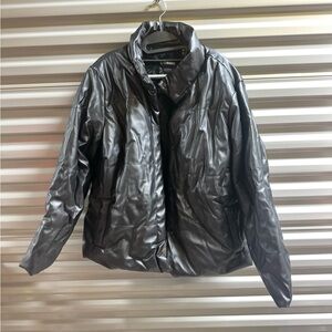 Ci Sono Black Puffer Jacket with Faux Fur Lining